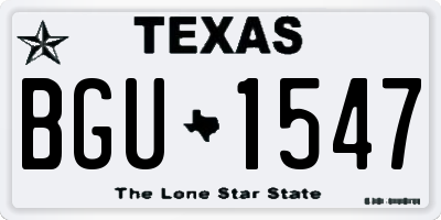 TX license plate BGU1547