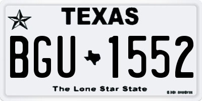 TX license plate BGU1552