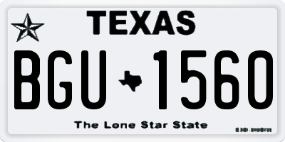 TX license plate BGU1560
