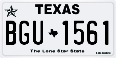 TX license plate BGU1561