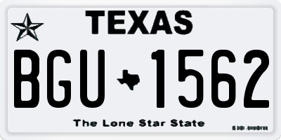 TX license plate BGU1562