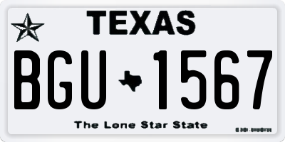 TX license plate BGU1567