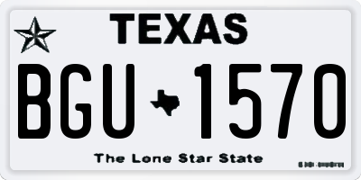 TX license plate BGU1570