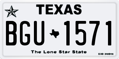 TX license plate BGU1571