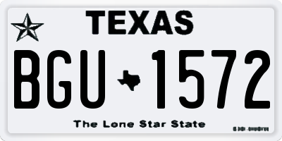 TX license plate BGU1572