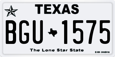 TX license plate BGU1575
