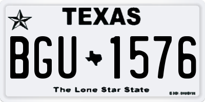 TX license plate BGU1576