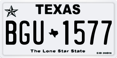TX license plate BGU1577