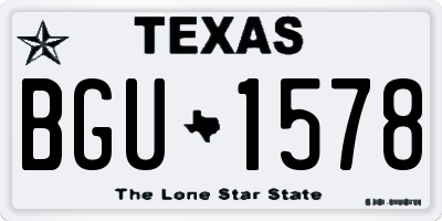 TX license plate BGU1578