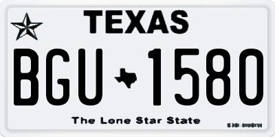TX license plate BGU1580