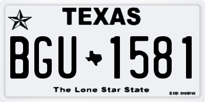 TX license plate BGU1581