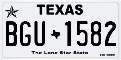 TX license plate BGU1582