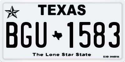TX license plate BGU1583