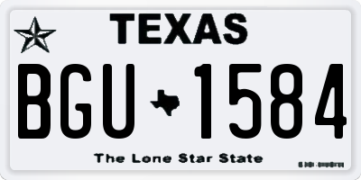TX license plate BGU1584