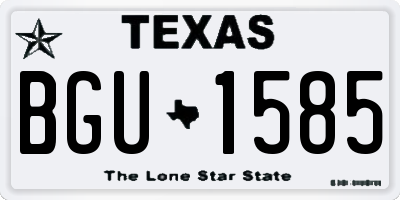 TX license plate BGU1585