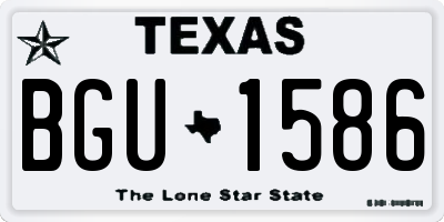TX license plate BGU1586