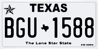 TX license plate BGU1588