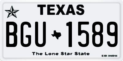 TX license plate BGU1589