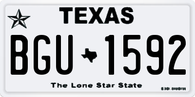 TX license plate BGU1592