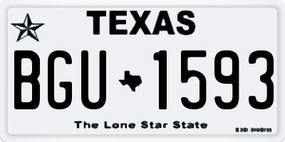 TX license plate BGU1593