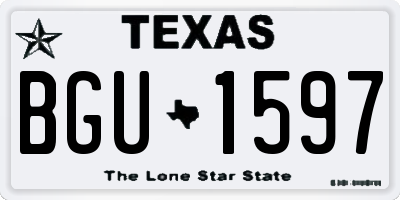 TX license plate BGU1597
