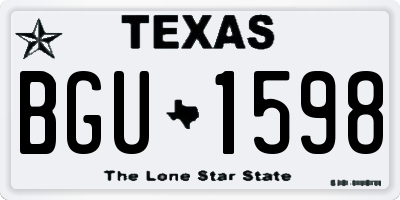 TX license plate BGU1598
