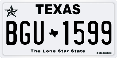 TX license plate BGU1599