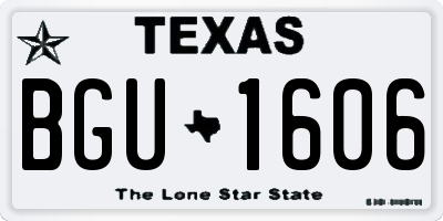 TX license plate BGU1606