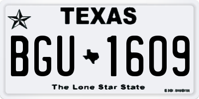 TX license plate BGU1609