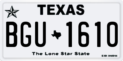 TX license plate BGU1610
