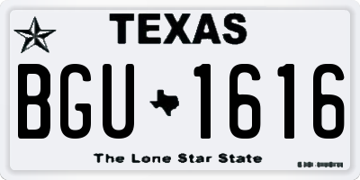 TX license plate BGU1616