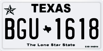 TX license plate BGU1618