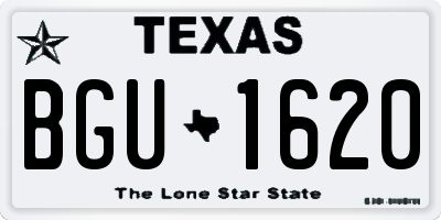 TX license plate BGU1620