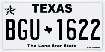 TX license plate BGU1622