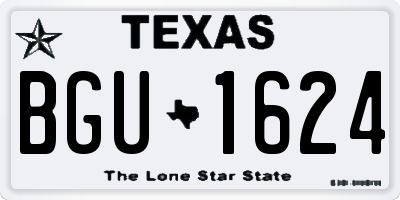 TX license plate BGU1624