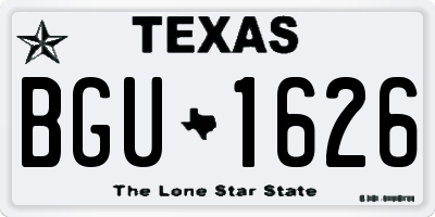 TX license plate BGU1626