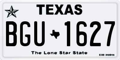 TX license plate BGU1627