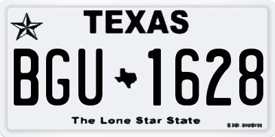 TX license plate BGU1628