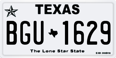 TX license plate BGU1629