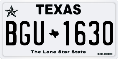 TX license plate BGU1630