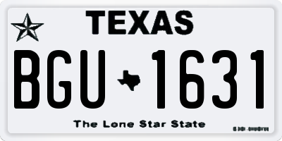 TX license plate BGU1631