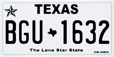 TX license plate BGU1632