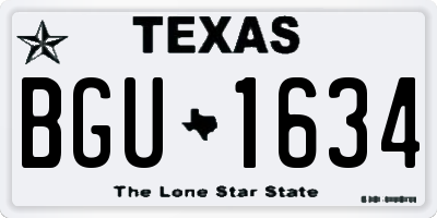 TX license plate BGU1634