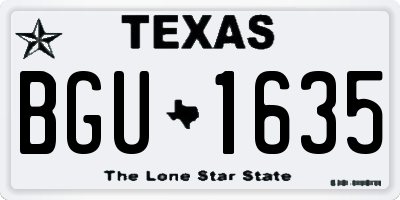 TX license plate BGU1635