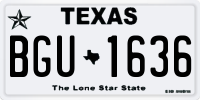 TX license plate BGU1636