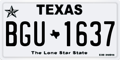 TX license plate BGU1637