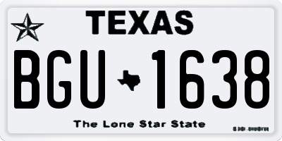 TX license plate BGU1638