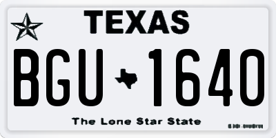 TX license plate BGU1640