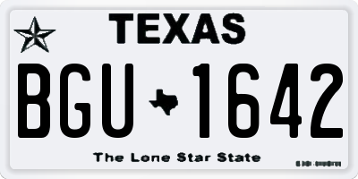 TX license plate BGU1642