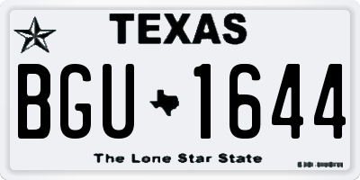 TX license plate BGU1644